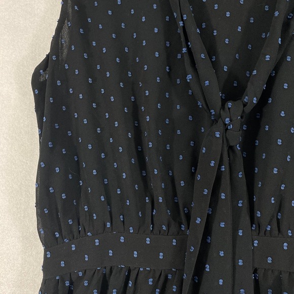 Avec Les Filles Dress Small Black Swiss Polka Dot High Low Chiffon Womens - Picture 5 of 10